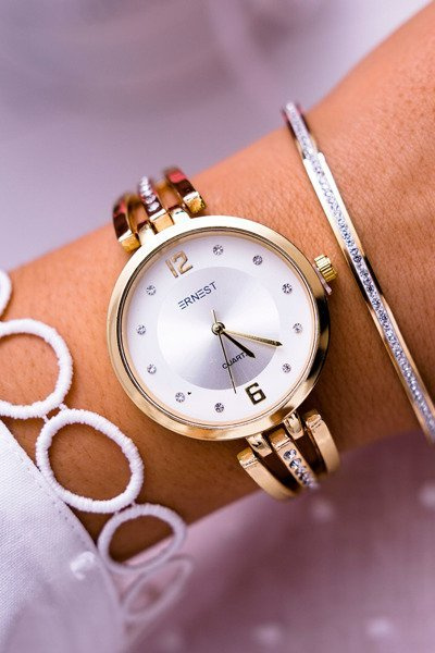 Women's Watch Ernest Zirconia Gold Alendi