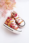 Children's High Sneakers With A Zipper Pink-Yellow Filemon