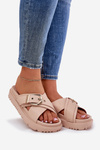 Platform Sandals With Buckle Beige Honavia