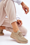 Buty Sportowe Wsuwane Damskie Beżowe Ellison