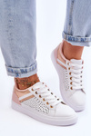 Classic Sports Shoes With Openwork Pattern White-Rose-Gold Happier