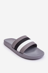 Men's Striped Slippers Gray Vision