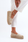 Women's Lace Platform Espadrilles Beige Elarose