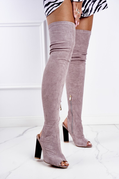 Women’s High Boots Suede On High Heel Lu Boo Grey Aramis