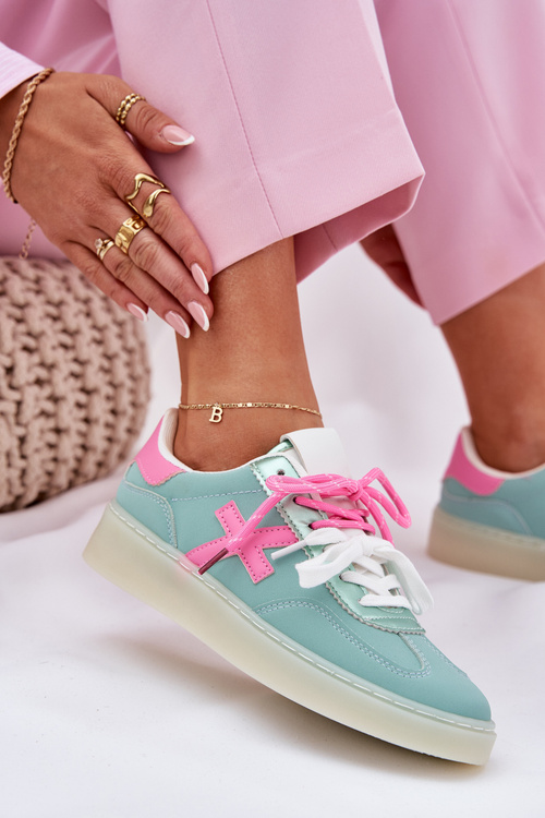 Low Women's Sports Shoes In Leopard Mint Pink Zelevelis