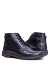 Black Men's Leather Boots Warmed Devenor Boots