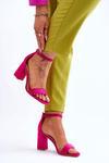Women's Sandals On A Stable Heel Fuchsia Lavissa