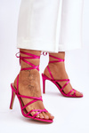 Women's Tied Sandals On A High Heel Fuchsia Meya