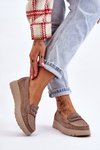 Suede Platform Loafers Dark beige Milana
