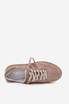Suede Low Sneakers Women Dark Beige Zazoo N1068