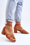 Comfortable Low Heel Sandals Camel Camelia