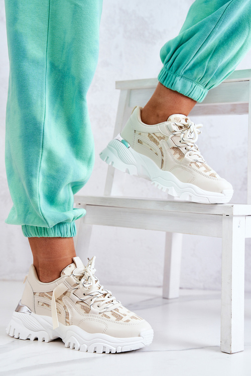 Sneakersy Buty Sportowe Masywna Podeszwa Beżowe Your Style