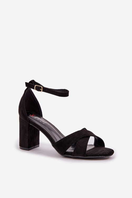 Block Heel Sandals Made Of Eco Suede Black Saniffia