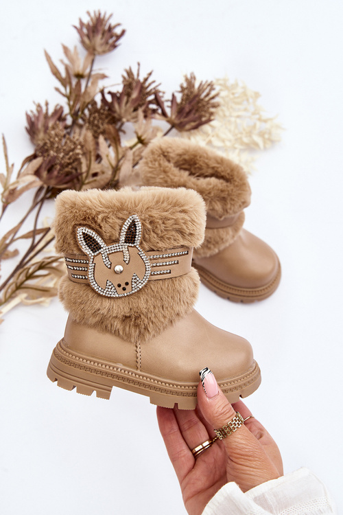Children's Snow Boots with Fur Beige Lunami