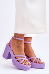 Fashionable High Heels Sandals With Straps Violet Shemira