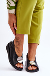 Women's Suede Buckle Sandals Black Camille