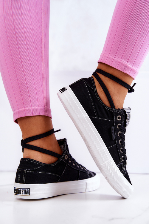 Tenisówki Trampki Wiązane Big Star Czarne JJ274098