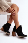 Women's Black Cutout Boots with Stiletto Heel Niartima