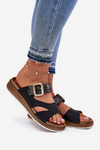 Light Ladies Slippers With Buckle Inblu GS000055 Black
