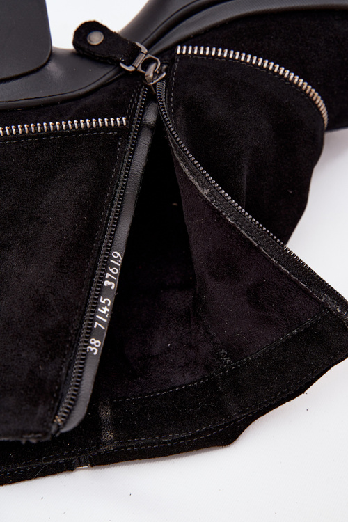 Damskie Botki Wywinięta Cholewka Skóra Naturalna Czarne Maciejka 07145-01