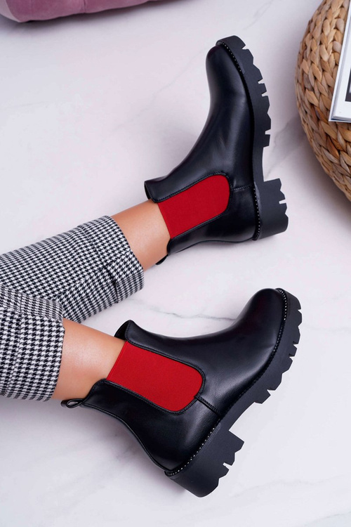 Women's Boots Stiletto Boots Red Rubber Black Superpower