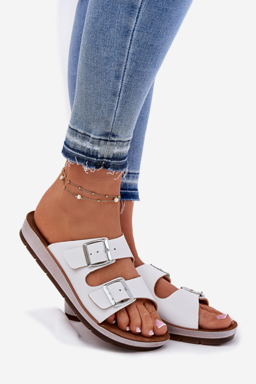 Womens Sandals With Buckles White Inblu CP000042