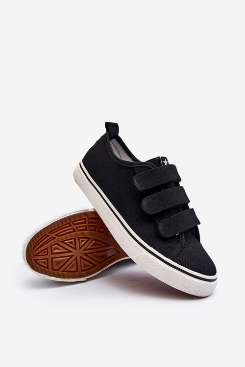 Children's Low Velcro Sneakers Black Dilan