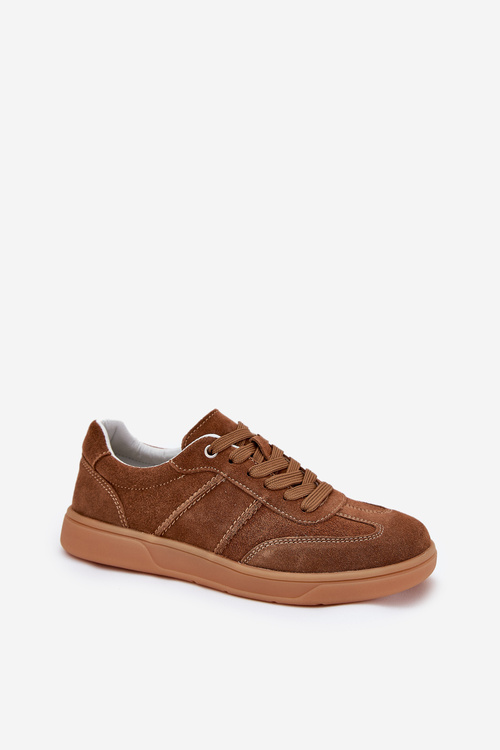 Brown Suede Low Sneakers Women Paliana