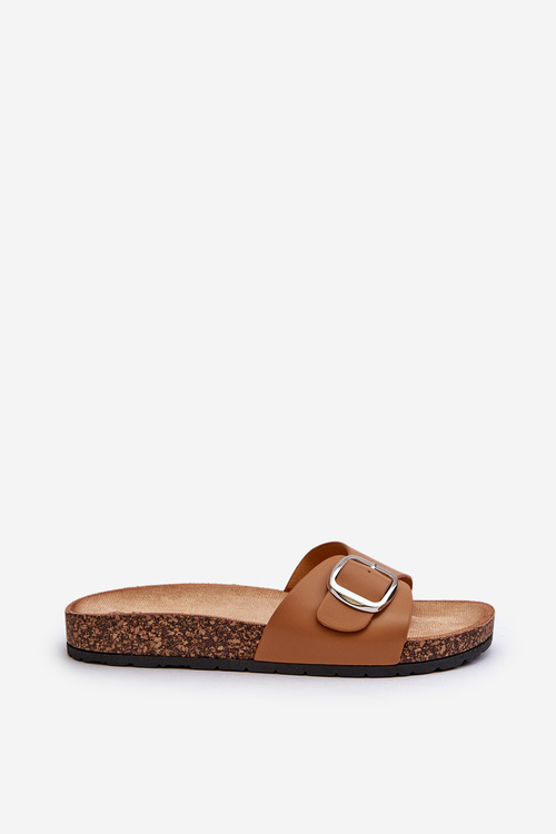 Women's Cork Platform Sandals with Buckle Brown Moaxi