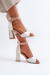 White Patent Sandals with Heel Adrianu