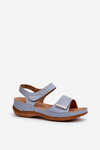 Comfortable Women's Sandals with Velcro Blue Iphiope