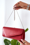 Elegant Clutch Bag With Chain Red