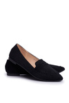 Women's Suede Moccasins CH-1M6 Black Laveria