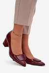 Patent Leather Heels with Decoration Bordeaux Isoline