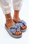 Women's Platform Sandals with Bow Blue Evatria