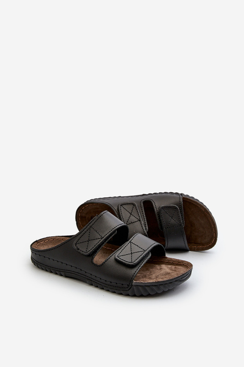 Comfortable Men's Flip Flops with Velcro Straps Inblu FM00001U Black