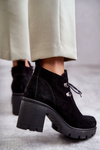 Women's Suede Boots Tied Black Marianne