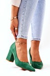 Pumps On Heel Suede Green Florena