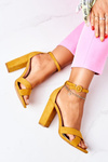 Suede Stiletto Sandals Yellow Destino