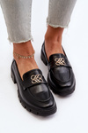 Elegant Women's Loafers with Black Gold Detail Tosisa