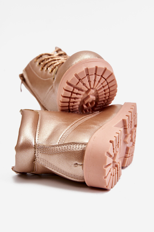 Children's Trappers Boots Warmed Pink Gold Dexter