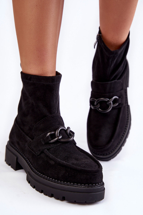 Women's Suede Booties La.Fi 250042B-SU Black