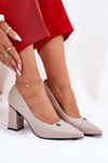 Elegant Heeled Shoes Vinceza 62224 Grey