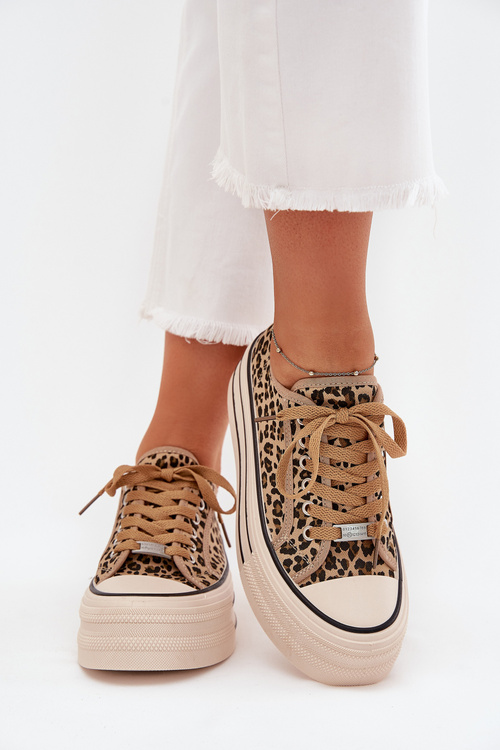 Womens Sneakers On Massive Platform Leopard Marinae