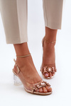 Elegant Sandals with Decorations Pink Gold D&A MR38-444