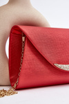 Elegant Clutch Bag with Chain Zarani Red