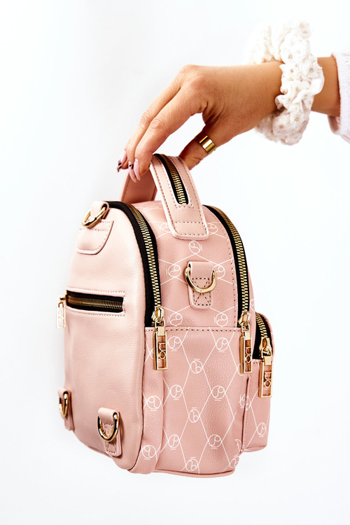 Women's Leather Backpack NOBO L1341-C004 Pink