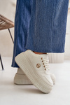 Damskie Buty Sportowe Sneakersy Masywna Podeszwa Beżowe Verissha