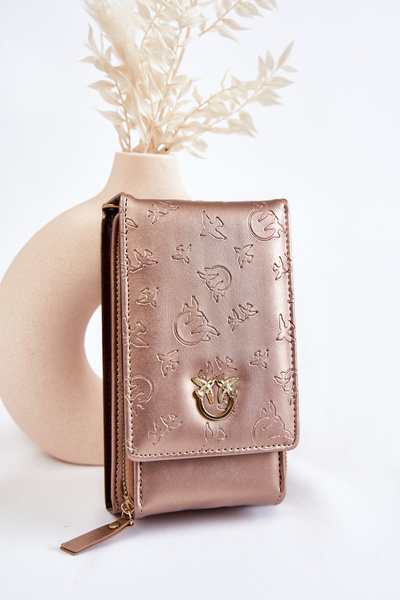 Torebka Portfel Modna 2w1 Tłoczenie Złota Savano