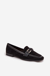 Loafers Women's Moccasins With Decorative Element Black Evelora
